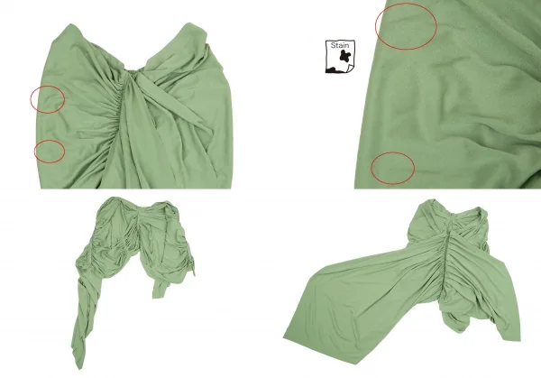 ジャンポールゴルチエ ファムJean Paul GAULTIER FEMME ギャザーコルセットキャミワンピース 緑40 K-117567_013