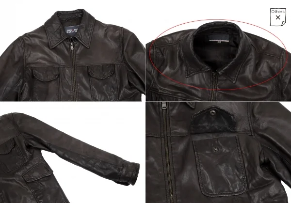 Jean's Paul GAULTIER Leather Zip Up Jacket K-117571_003
