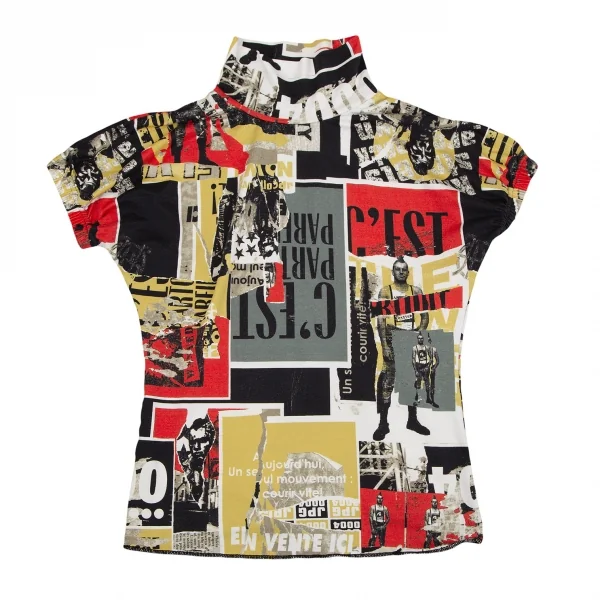 Jean-Paul GAULTIER PARIS Graphic Print Stretch High Neck T Shirt K-117577_002