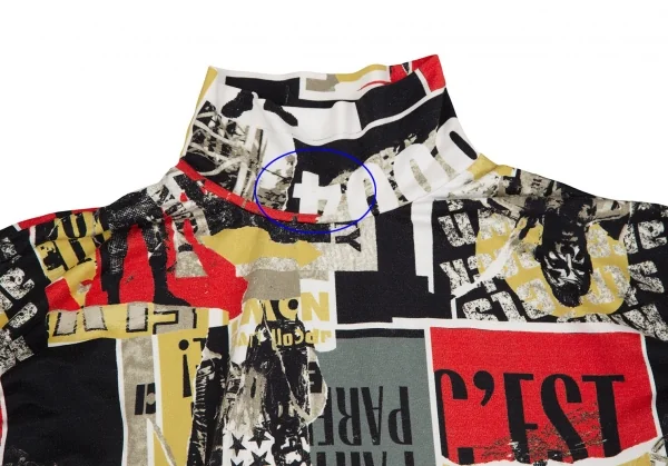 Jean-Paul GAULTIER PARIS Graphic Print Stretch High Neck T Shirt K-117577_003
