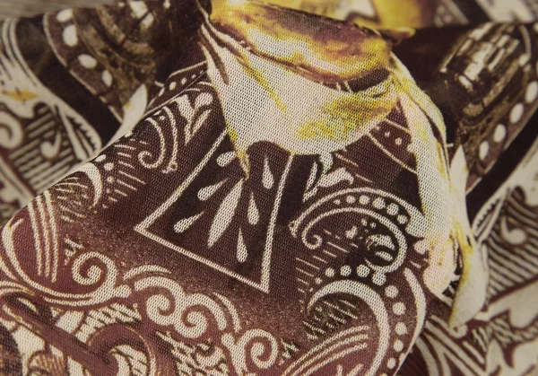 ジャンポールゴルチエJean Paul GAULTIER PARIS インディアンプリントパワーネットハイネックカットソー ベージュブラウン40 K-117579_014