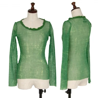 Jean-Paul GAULTIER FEMME Printed Neck Frill Mesh T Shirt