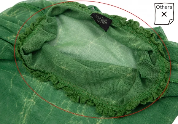 Jean-Paul GAULTIER FEMME Printed Neck Frill Mesh T Shirt K-117586_005