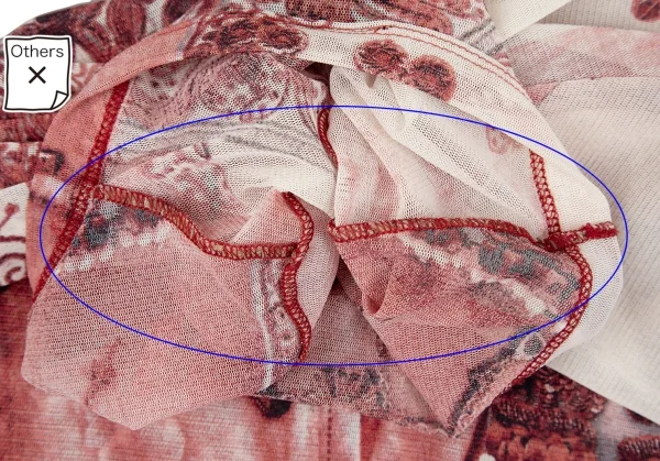 ジャンポールゴルチエ ファムJean Paul GAULTIER FEMME チャームエンブロイダリープリントパワーネットカットソー 赤白40 K-117589_005