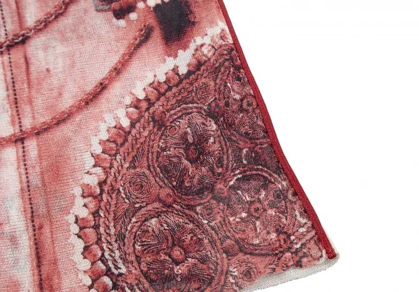 ジャンポールゴルチエ ファムJean Paul GAULTIER FEMME チャームエンブロイダリープリントパワーネットカットソー 赤白40 K-117589_009