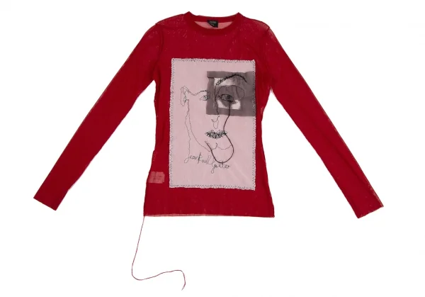 Jean-Paul GAULTIER FEMME Stitch Drawing Mesh T Shirt K-117590_002