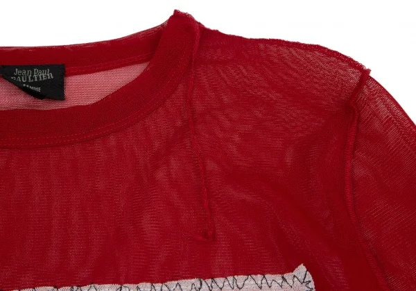 Jean-Paul GAULTIER FEMME Stitch Drawing Mesh T Shirt K-117590_005