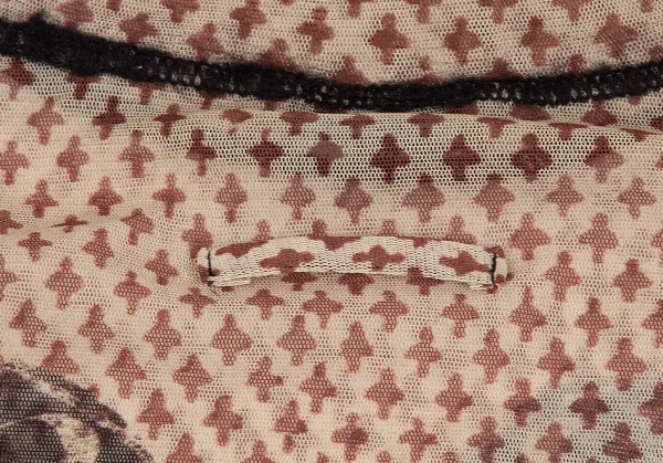 ジャンポールゴルチエ ファムJean Paul GAULTIER FEMME 小紋柄プリントパワーネットハイネックカットソー ベージュ40 K-117591_012