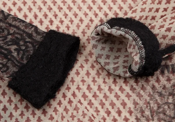 ジャンポールゴルチエ ファムJean Paul GAULTIER FEMME 小紋柄プリントパワーネットハイネックカットソー ベージュ40 K-117591_007