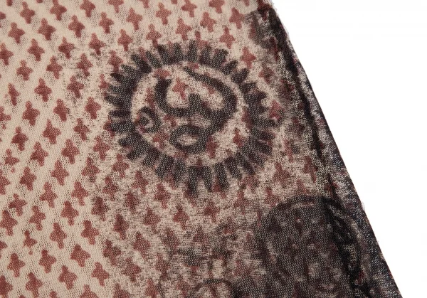 ジャンポールゴルチエ ファムJean Paul GAULTIER FEMME 小紋柄プリントパワーネットハイネックカットソー ベージュ40 K-117591_009