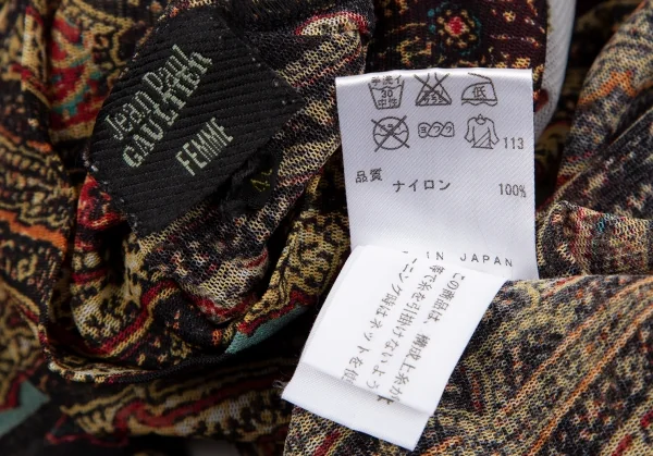 ジャンポールゴルチエ ファムJean Paul GAULTIER FEMME ペイズリープリントパワーネットハイネックカットソー マルチ40 K-117592_016