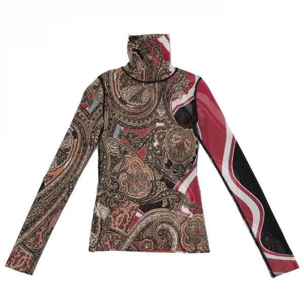 ジャンポールゴルチエ ファムJean Paul GAULTIER FEMME ペイズリープリントパワーネットハイネックカットソー マルチ40 K-117592_002