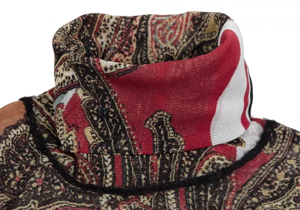 ジャンポールゴルチエ ファムJean Paul GAULTIER FEMME ペイズリープリントパワーネットハイネックカットソー マルチ40 K-117592_004