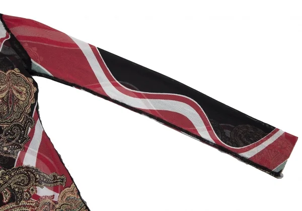 ジャンポールゴルチエ ファムJean Paul GAULTIER FEMME ペイズリープリントパワーネットハイネックカットソー マルチ40 K-117592_006