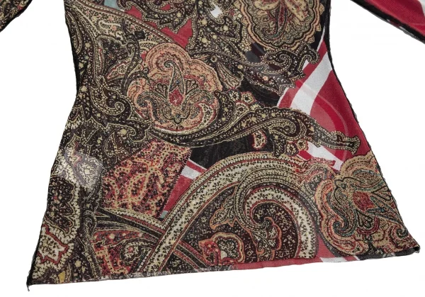 ジャンポールゴルチエ ファムJean Paul GAULTIER FEMME ペイズリープリントパワーネットハイネックカットソー マルチ40 K-117592_008