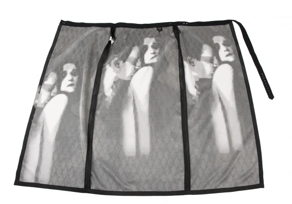 ジャンポールゴルチエ ファムJean Paul GAULTIER FEMME モザイクグラフィックダイヤジャガードセットアップスーツ 黒40 K-117608_018