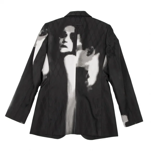 ジャンポールゴルチエ ファムJean Paul GAULTIER FEMME モザイクグラフィックダイヤジャガードセットアップスーツ 黒40 K-117608_009