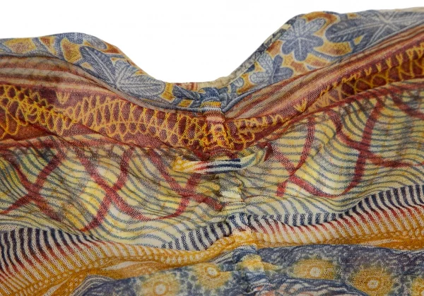 ジャンポールゴルチエ ソレイユJean Paul GAULTIER SOLEIL サイケデリックプリントパワーネットギャザーカーディガン マルチS K-117618_012