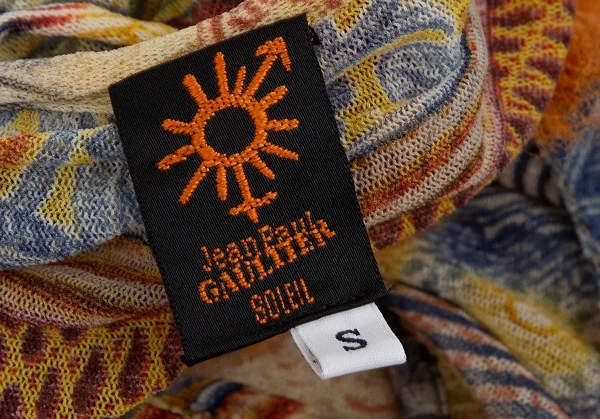 ジャンポールゴルチエ ソレイユJean Paul GAULTIER SOLEIL サイケデリックプリントパワーネットギャザーカーディガン マルチS K-117618_016