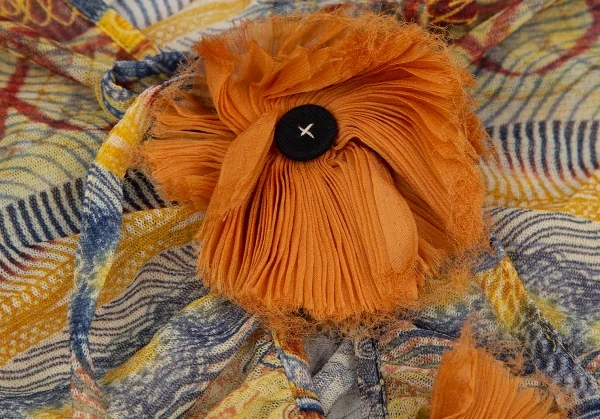 ジャンポールゴルチエ ソレイユJean Paul GAULTIER SOLEIL サイケデリックプリントパワーネットギャザーカーディガン マルチS K-117618_004