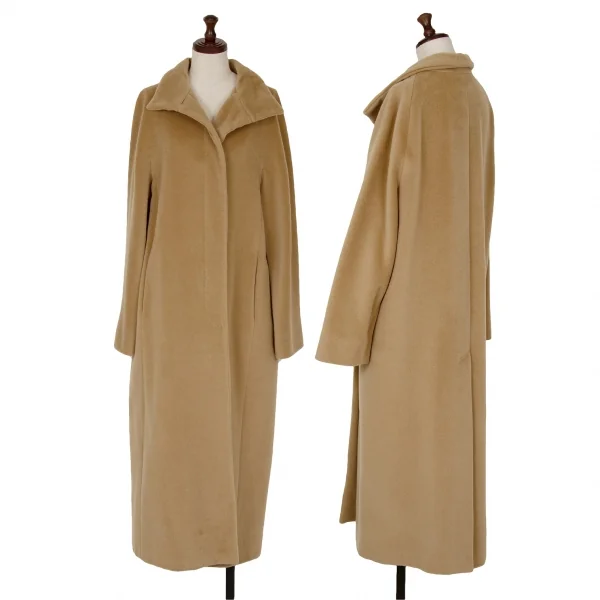 マックスマーラMax Mara ウールカシミヤスタンドカラーコート キャメル36 K-117626_001