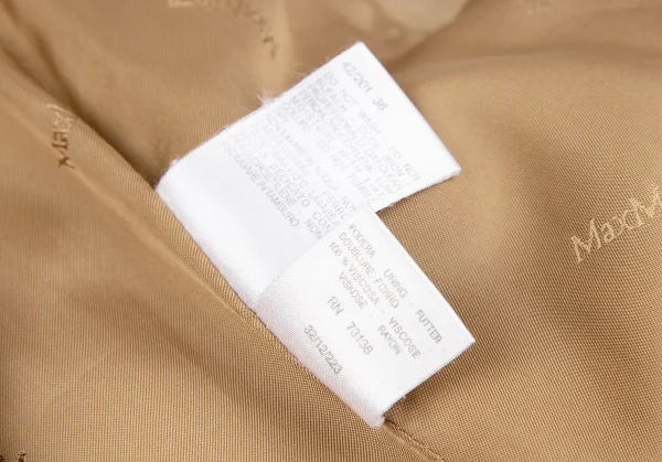 マックスマーラMax Mara ウールカシミヤスタンドカラーコート キャメル36 K-117626_019