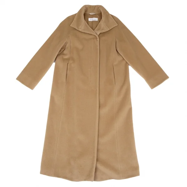 マックスマーラMax Mara ウールカシミヤスタンドカラーコート キャメル36 K-117626_002