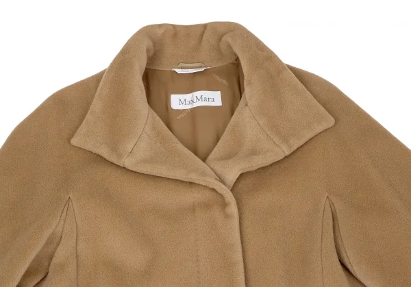 マックスマーラMax Mara ウールカシミヤスタンドカラーコート キャメル36 K-117626_003