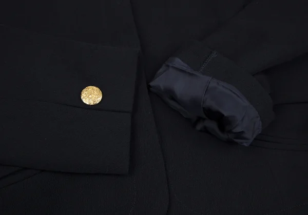 フォクシーFOXEY 金ボタンウールノーカラージャケット 紺42 K-117635_010