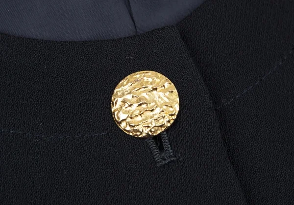 フォクシーFOXEY 金ボタンウールノーカラージャケット 紺42 K-117635_005