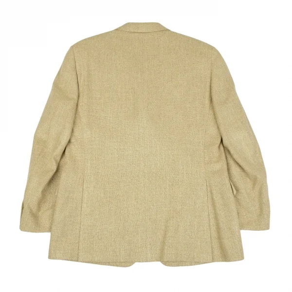 エルメネジルドゼニアErmenegildo Zegna シルクウールツイード3Bジャケット 黄50 K-117641_011