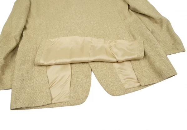 エルメネジルドゼニアErmenegildo Zegna シルクウールツイード3Bジャケット 黄50 K-117641_012