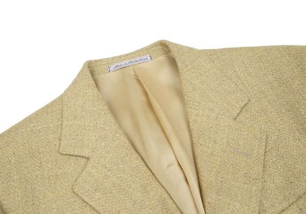 エルメネジルドゼニアErmenegildo Zegna シルクウールツイード3Bジャケット 黄50 K-117641_003