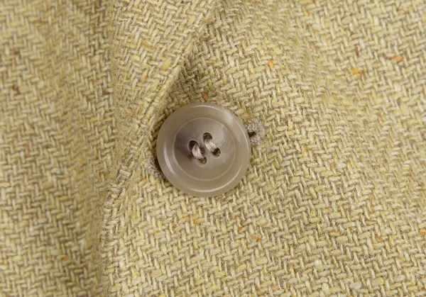 エルメネジルドゼニアErmenegildo Zegna シルクウールツイード3Bジャケット 黄50 K-117641_005