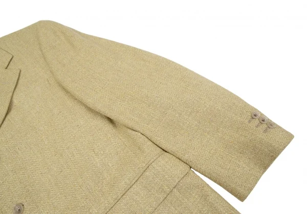 エルメネジルドゼニアErmenegildo Zegna シルクウールツイード3Bジャケット 黄50 K-117641_006
