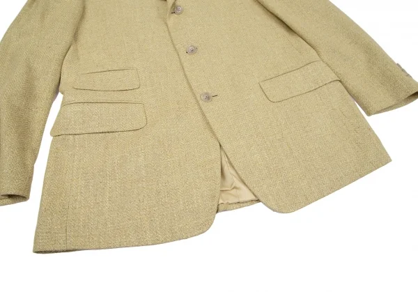 エルメネジルドゼニアErmenegildo Zegna シルクウールツイード3Bジャケット 黄50 K-117641_008