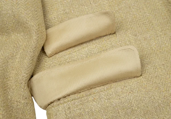 エルメネジルドゼニアErmenegildo Zegna シルクウールツイード3Bジャケット 黄50 K-117641_009
