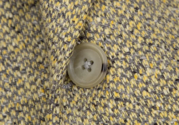 エルメネジルドゼニアErmenegildo Zegna カシミヤツイード3Bジャケット 黄グレー52 K-117642_005
