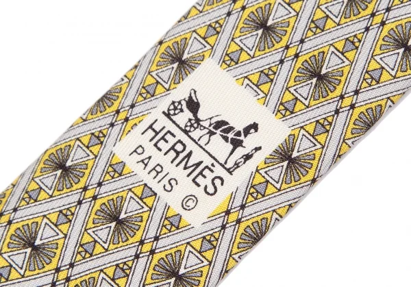 HERMES ネクタイ プリント柄 プリントネクタイ エルメス Hermes HERMES ネクタイ TIE 7cm フランス製 シルク