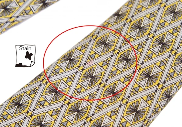 エルメスHERMES シルクグラフィックプリントネクタイ 黄 K-117654_004