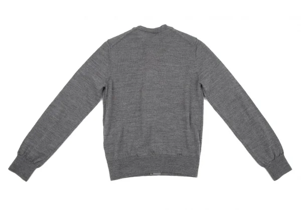 コムコム コムデギャルソンCOMME des GARCONS フロントレイヤードウールニットカーディガン グレーXS K-117672_012