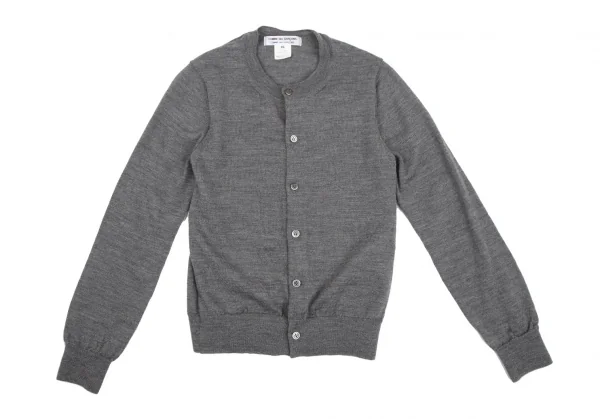 コムコム コムデギャルソンCOMME des GARCONS フロントレイヤードウールニットカーディガン グレーXS K-117672_003