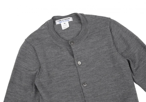 コムコム コムデギャルソンCOMME des GARCONS フロントレイヤードウールニットカーディガン グレーXS K-117672_004