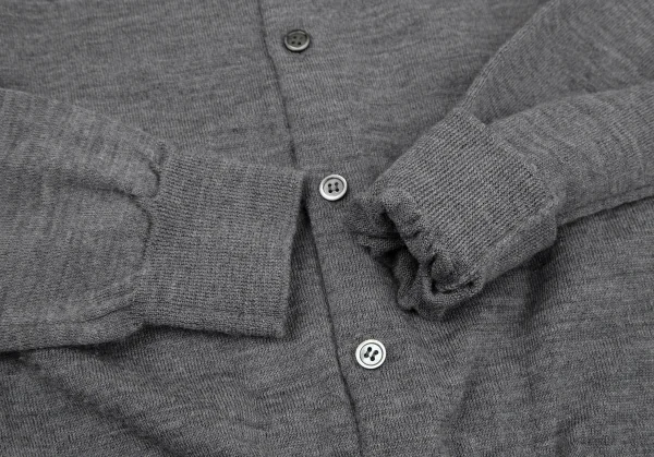 コムコム コムデギャルソンCOMME des GARCONS フロントレイヤードウールニットカーディガン グレーXS K-117672_008