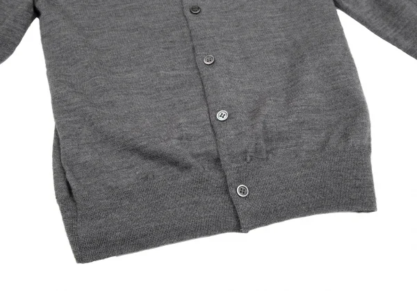 コムコム コムデギャルソンCOMME des GARCONS フロントレイヤードウールニットカーディガン グレーXS K-117672_009
