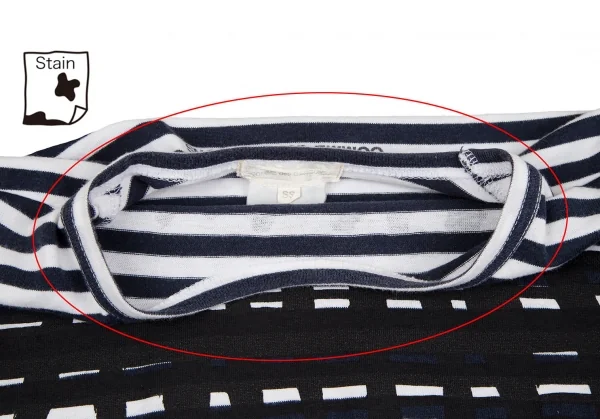 コムデギャルソンCOMME des GARCONS グラフィックプリントボーダーカットソー 紺白SS K-117678_004
