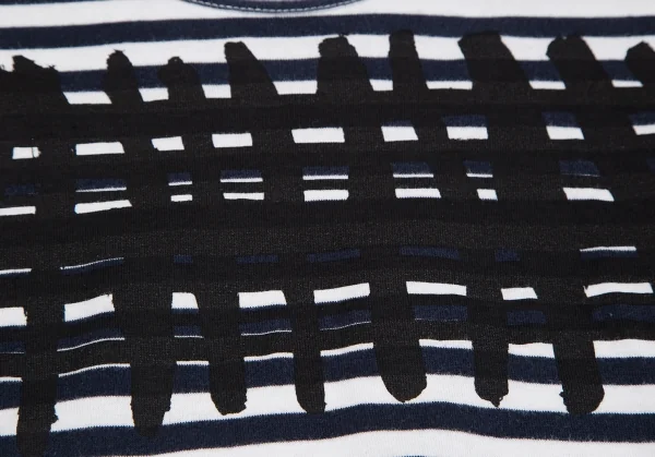 コムデギャルソンCOMME des GARCONS グラフィックプリントボーダーカットソー 紺白SS K-117678_005