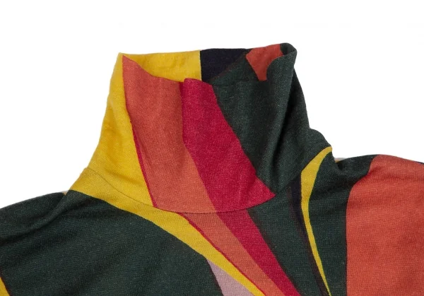 ヨウジヤマモト ファムYohji Yamamoto FEMME グラフィックプリントウールハイネックカットソー マルチ3 K-117690_003