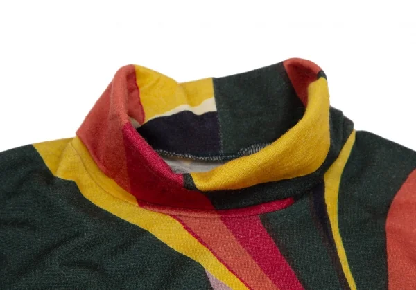 ヨウジヤマモト ファムYohji Yamamoto FEMME グラフィックプリントウールハイネックカットソー マルチ3 K-117690_004
