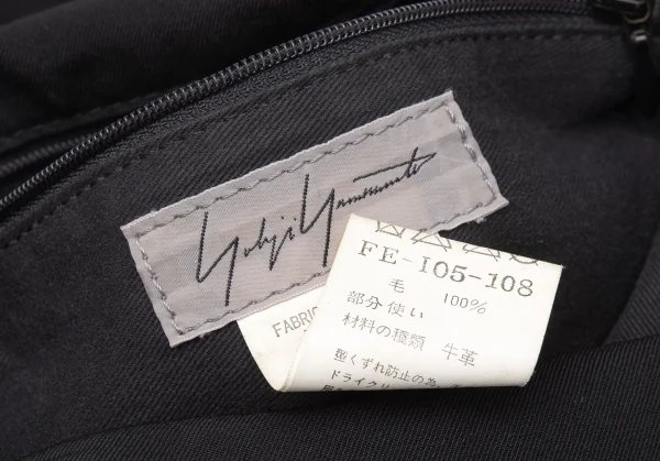 ヨウジヤマモト ファムYohji Yamamoto FEMME ウールギャバフラップショルダーバッグ 黒 K-117694_014